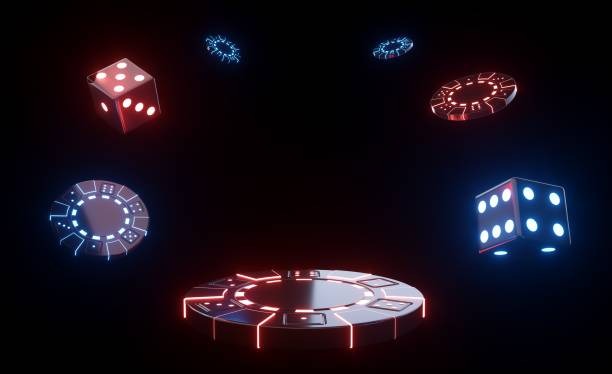 Blackjack table with dealer and player cards
